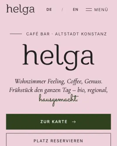 Entwurf der neuen Startseite von Helga